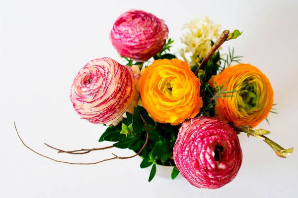 Flores de distintos tonos coloreadas