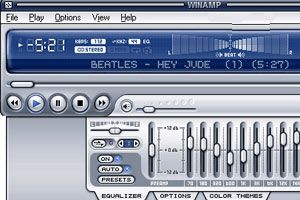 Ilustración de Efecto beat en ventana principal de Winamp 5