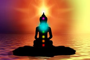 Ilustración de Meditación para Desbloquear el Quinto Chakra